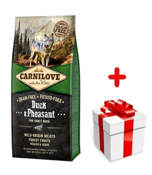 Carnilove kačica a bažant pre dospelých 12 kg + prekvapenie pre psíka ZDARMA