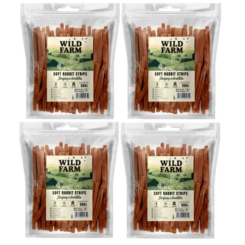 Psí maškrta WILD FARM Rabbit Strips 4x500g