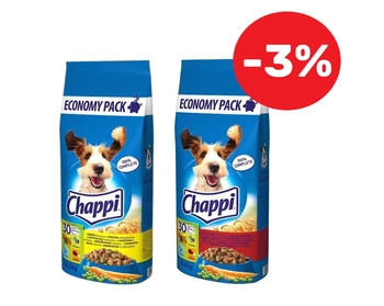 CHAPPI 2x13,5kg (27kg) - suché krmivo pre psov s hovädzím mäsom, hydinou a zeleninou + s hydinou a zeleninou