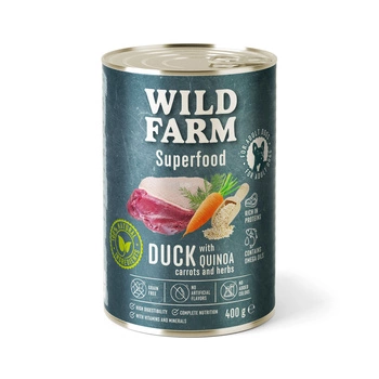 Krmivo pre psov WILD FARM Superfood Duck 400g bez obilnín
