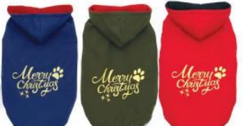 Blšie veselé vianočné bunda pre psa červená S