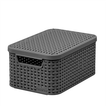 Ratanový kôš Curver s vekom Style S sivý