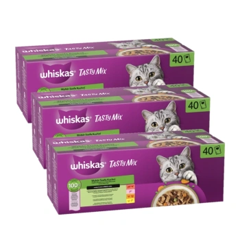 WHISKAS TASTY MIX mokré krmivo pre mačky Chef's Choice v omáčke 120 x 85 g