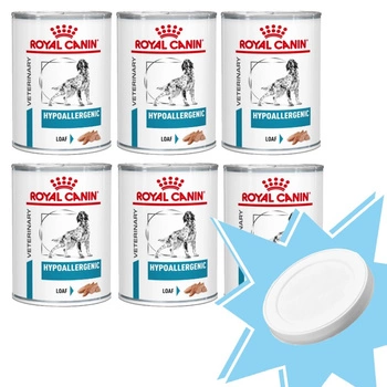 Royal Canin Veterinary Health Nutrition Dog Hypoallergenic Can 6x400 g + Veko na 400g plechovku ZADARMO!