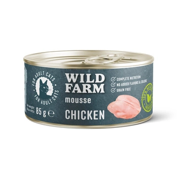 WILD FARM Mousse Chicken 85g - bezobilná pena pre mačky