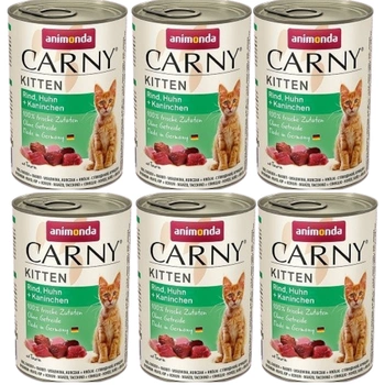 ANIMONDA Carny Kitten chuť: hovädzie, kuracie a králičie 6x400g