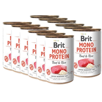 BRIT MONO PROTEIN BEEF & BROWN RICE 12x400g