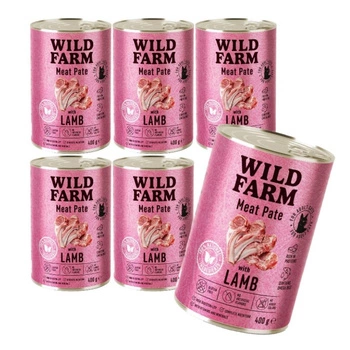 WILD FARM Pate Lamb 6x400g - bezlepkové krmivo pre mačky