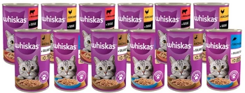 WHISKAS Adult 12 x 400 g mix príchutí