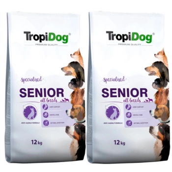 Tropidog Premium Senior starších Morčacie mäso a ryža 2x12 kg