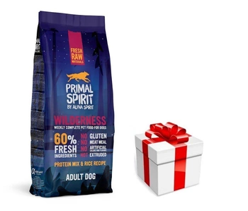 Primal Spirit Dog 60% Wilderness 12 kg + prekvapenie pre vášho psa ZDARMA