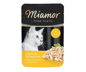 Miamor Feine Filets - vlhké krmivo pre mačky kuracie filé s tuniakom 100g