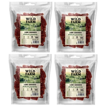 Jahňacie klobásy WILD FARM 4x500g psia maškrta