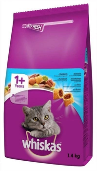 WHISKAS Adult 1,4 kg - suché krmivo pre mačky s tuniakom a zeleninou