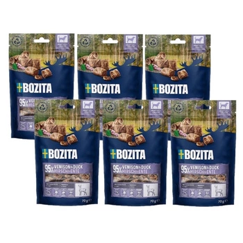 BOZITA Mäsové kúsky kačacie s divinou pochúťka pre psov 6x70g