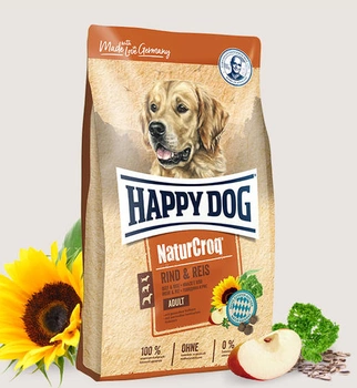 HAPPY DOG Natur- Croq hovädzie mäso a ryža 15kg