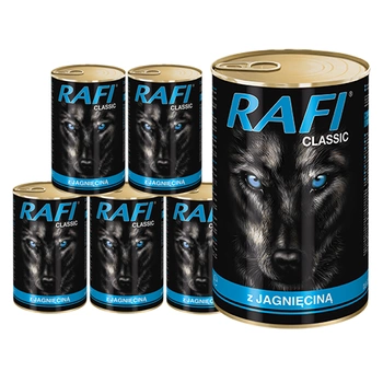 RAFI CLASSIC ADULT 1250g 45% kačacie mäso s hráškom v konzerve pre dospelé psy 6x1240g