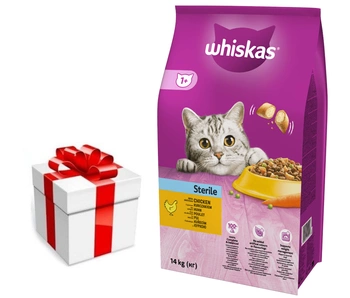 Whiskas Adult Sterile Chicken 14 kg + prekvapenie pre mačku ZDARMA