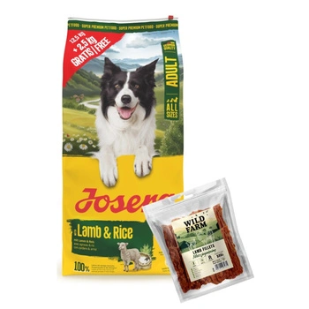 JOSERA Adult Lamb & Rice 12,5+2,5 kg & WILD FARM jahňacie filet 500g pre psa