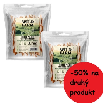 WILD FARM sendvič s kuracím mäsom a treskou 2x500g pre psa