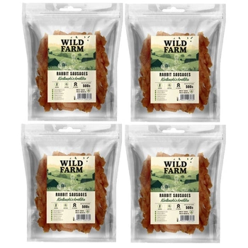 Psí maškrta WILD FARM s králičími klobásami 4x500g