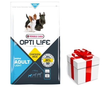 VERSELE-LAGA Opti Life Adult Light Mini 7,5 kg + prekvapenie pre vášho psa ZDARMA