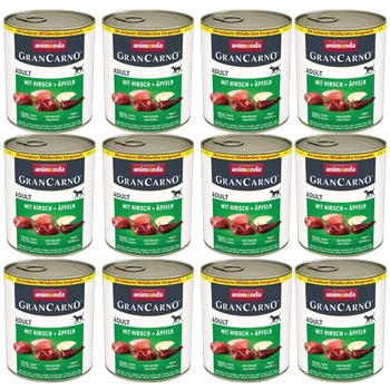 ANIMONDA GranCarno príchuť pre dospelých psov: jeleň + jablko 12x800g
