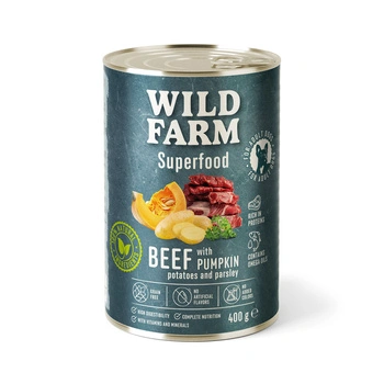 Wild Farm Superfood Beef 400g krmivo pre psov bez obilnín