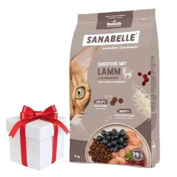 BOSCH Sanabelle Adult Sensitive Lamm 8 kg + Prekvapenie pre mačku ZADARMO