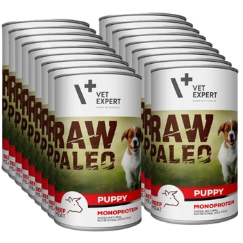 Vetexpert RAW PALEO puppy beef 18x400g - konzervované hovädzie mäso