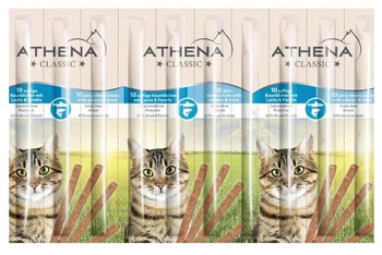 Šťavnaté žuvacie tyčinky Athena s lososom a pstruhom 50g (10 tyčiniek)