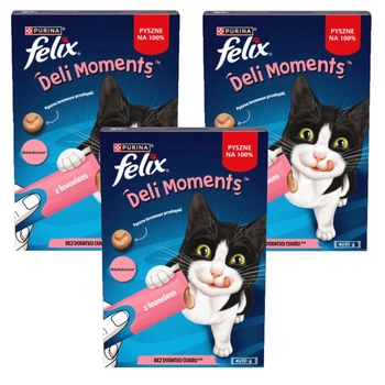Felix Deli Moments Krémové mačacie maškrty s lososom 12x10g