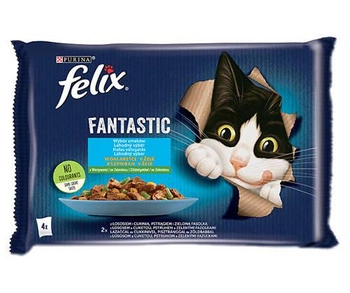 FELIX Fantastické príchute vidieka v želé z lososa a pstruha 4x85g