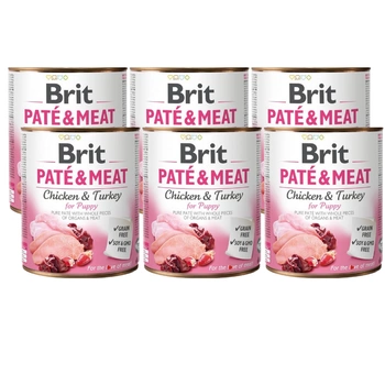 BRIT PATÉ & MEAT CHICKEN & TURKEY FOR PUPPY 6x800g