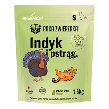 Paka Zwierzaka - Suché krmivo pre mačky Morka a pstruh Mačiatka "S" 1,6 kg