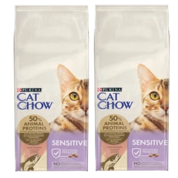 PURINA Cat Chow Sensitive s lososom 2x15kg