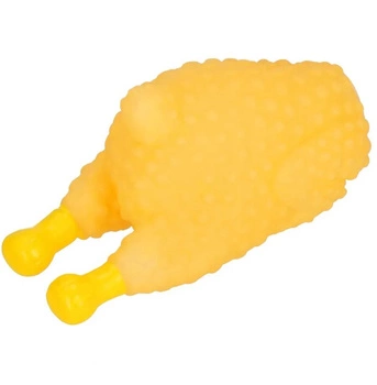 NUXIE® Gumová hračka pre psov s vŕzgajúcim kuriatkom, žuvacia 13,5 cm