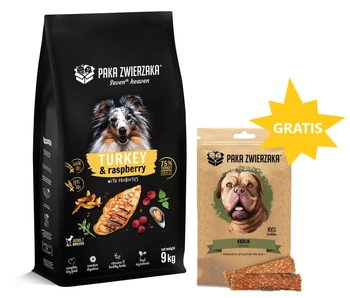 Paka Zwierzaka - Siedme nebo - Morčacie mäso s malinami (morčacie mäso a maliny) 9kg + pochúťky pre psov zadarmo