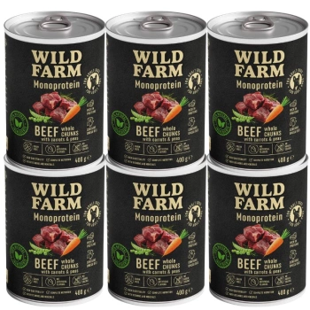 Wild Farm Monoprotein Beef 6x400g hypoalergénne krmivo pre psov