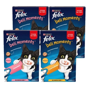 Felix Deli Moments krémové maškrty pre mačky (zmes príchutí) 16x10g