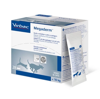 VIRBAC Megaderm 28x4 ml doplnok stravy pre psy a mačky do 10 kg na kožné problémy