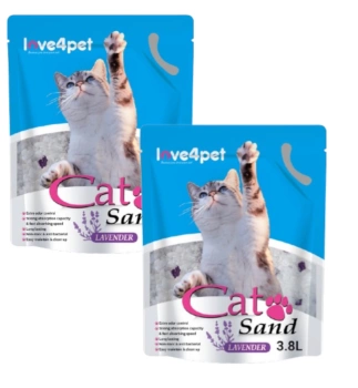 Cat Sand Levanduľa silikónová podstielka pre mačky 2x3,8l