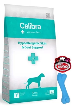 Calibra Veterinary Diets Dog Hypoallergenic 12kg + Pet Nova Dog Life Style Bone 12cm - hračka, hryzátko pre psa, v tvare kosti