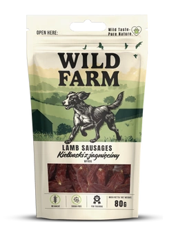 Jahňacie klobásy WILD FARM 80g psia maškrta