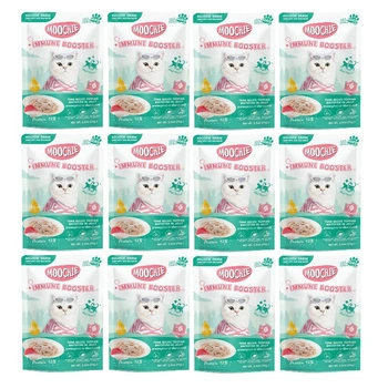 MOOCHIE Immune Booster Tuna Recipe Topping WhiteFish In Jelly (Immune Booster - Posilňovač imunity) 12x70 g