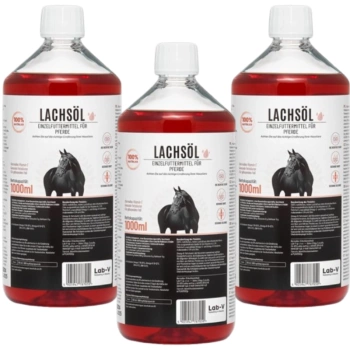 Lab-v Lososový olej - 100% olej z atlantického lososa pre kone 3x1000 ml