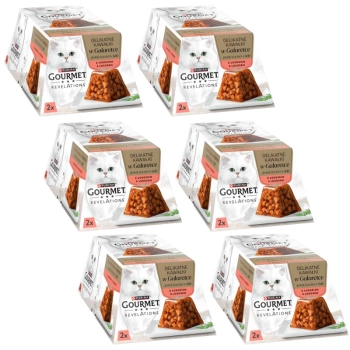 GOURMET Revelations Jemné kúsky v želé s lososom 6x(2x57g)