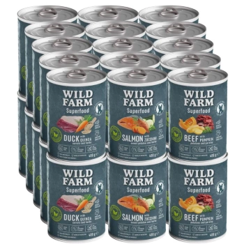 WILD FARM Superfood Mix Flavours 30x400g Krmivo pre psov bez obilnín