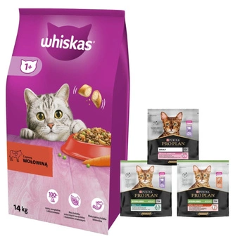 Whiskas Adult s hovädzím mäsom 14 kg + krmivo pre mačky 400g ZDARMA! (náhodná príchuť)