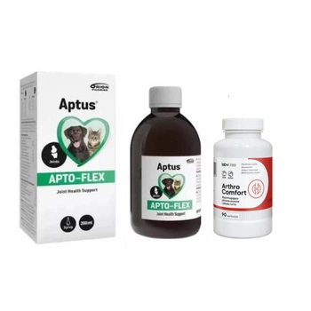 Orion Pharma Aptus Apto-Flex sirup 200 ml & Lab-v Arthro Comfort – Komplexná podpora zdravia kĺbov a pohybového aparátu pre psy a mačky 90 kapsúl
